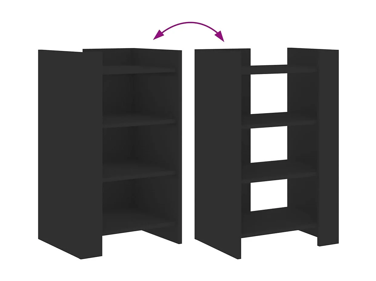 Credenza Nera 45x35x75 cm in Legno Multistrato