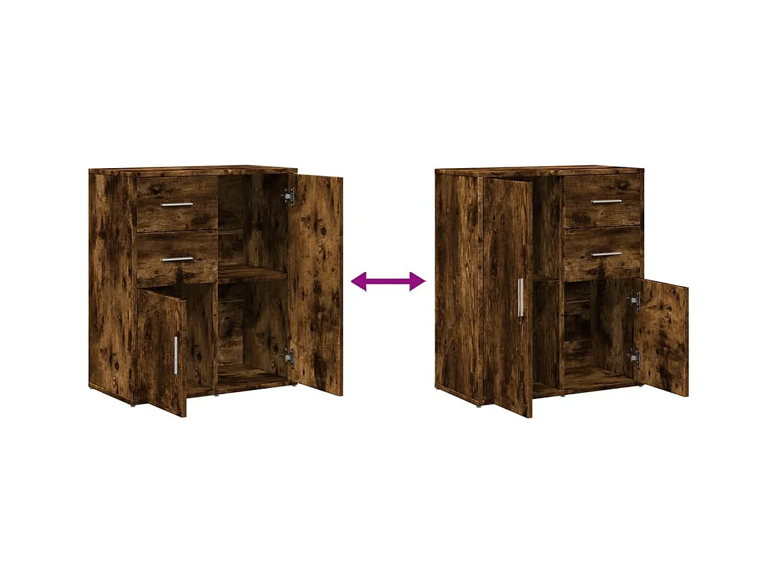 Buffet chêne fumé 60x31x70 cm bois d'ingénierie