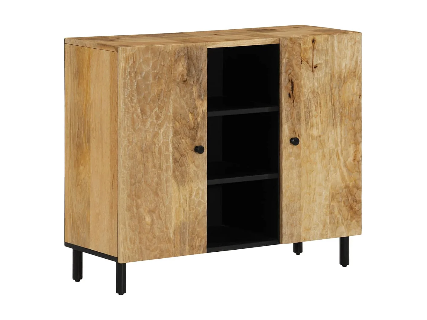 Credenza 90x33x75 cm in Legno Massello di Mango