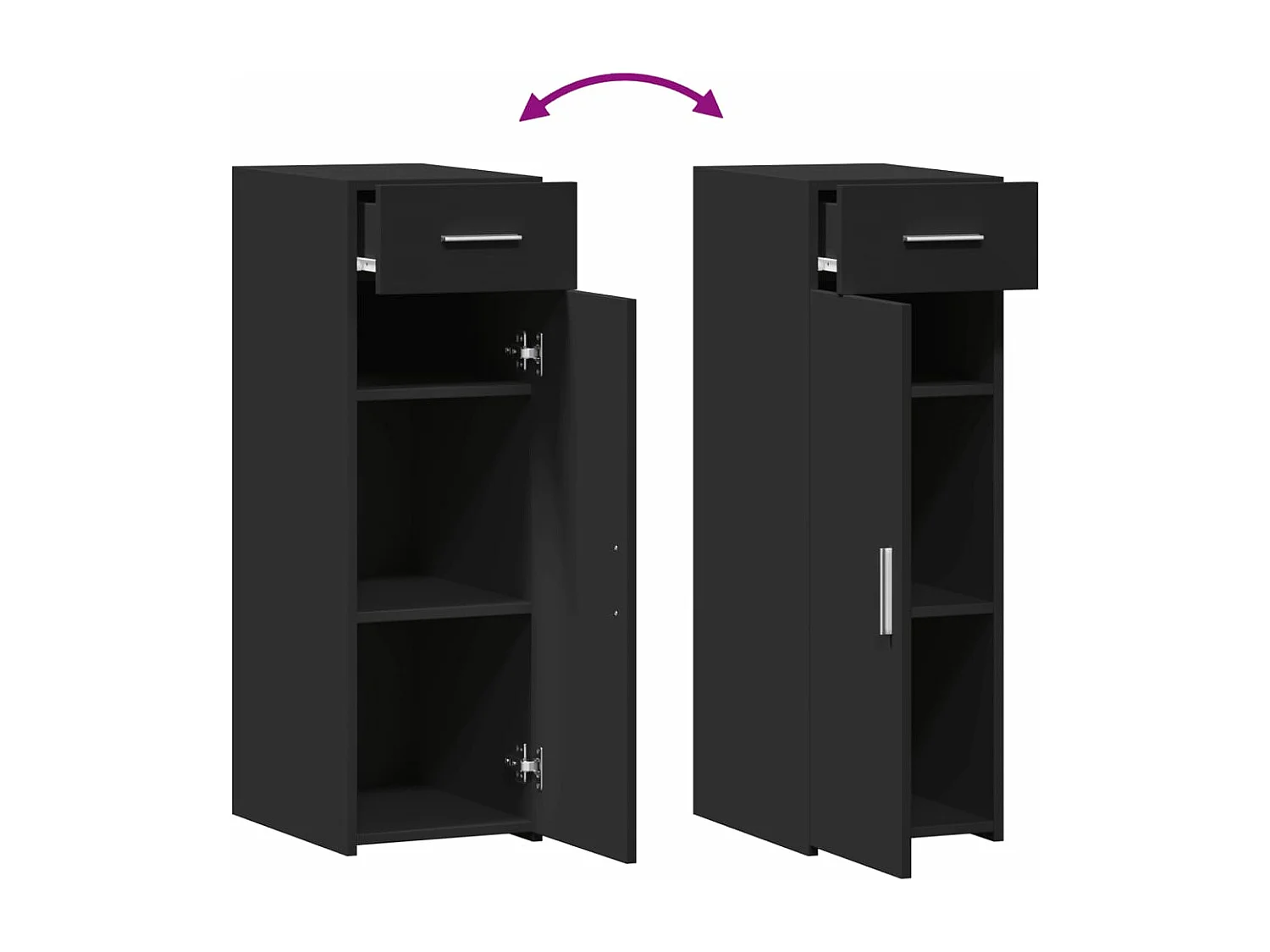 Sideboard Schwarz 30x42,5x93 cm Holzwerkstoff