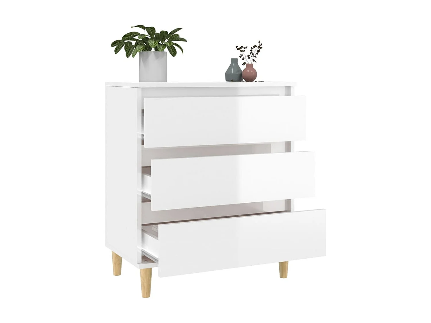 Sideboard Hochglanz-Weiß 60x35x70 cm Holzwerkstoff