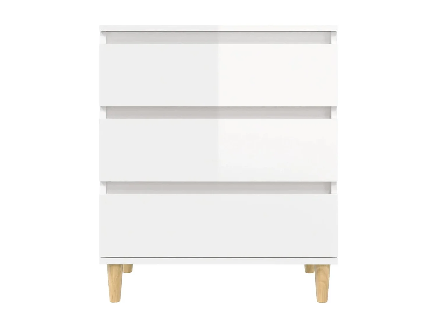 Aparador de madera contrachapada blanco brillante 60x35x70 cm