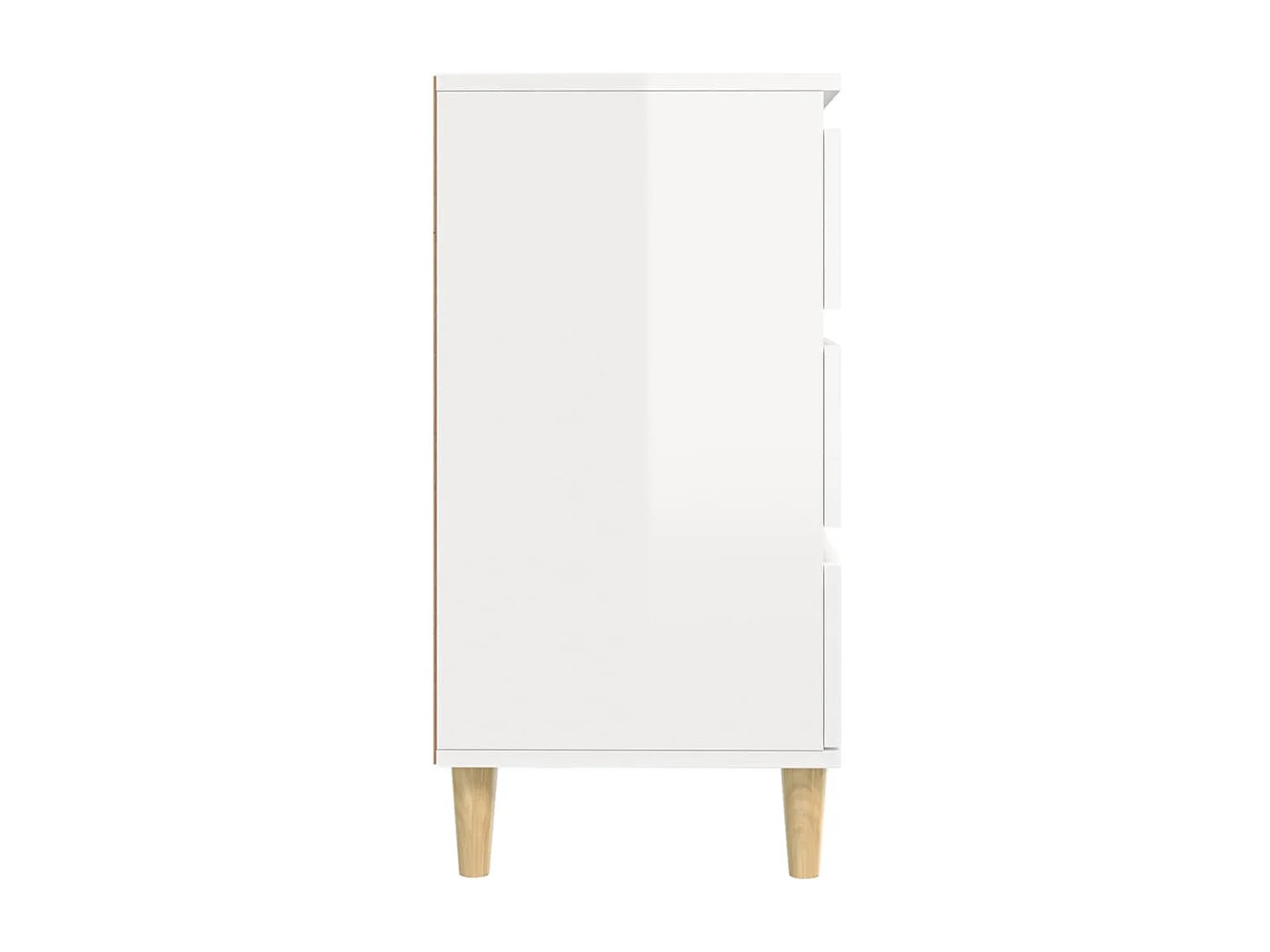 Aparador de madera contrachapada blanco brillante 60x35x70 cm