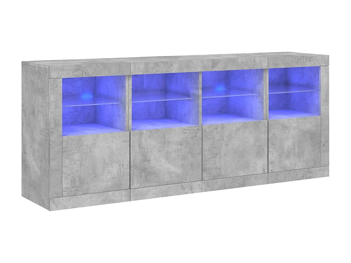 Sideboard mit LED-Leuchten Betongrau 163x37x67 cm
