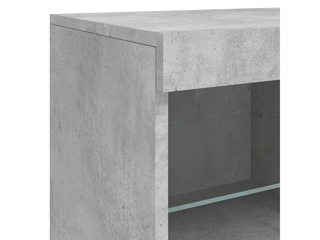 Credenza con Luci LED Grigio Cemento 163x37x67 cm