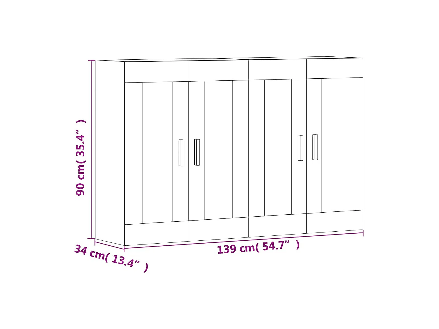 Armarios de pared 2 uds madera de ingeniería marrón roble
