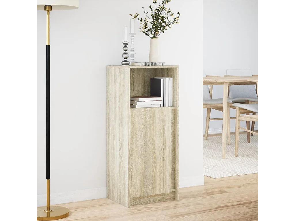 Credenza con LED Rovere Sonoma 42,5x34x100 cm Legno Multistrato