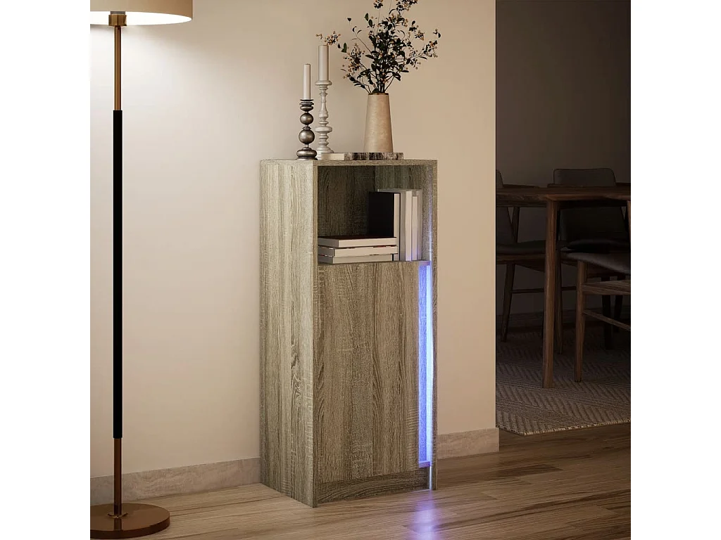 Credenza con LED Rovere Sonoma 42,5x34x100 cm Legno Multistrato