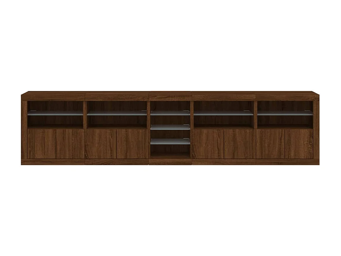Sideboard mit LED-Leuchten Braun Eichen-Optik 283x37x67 cm