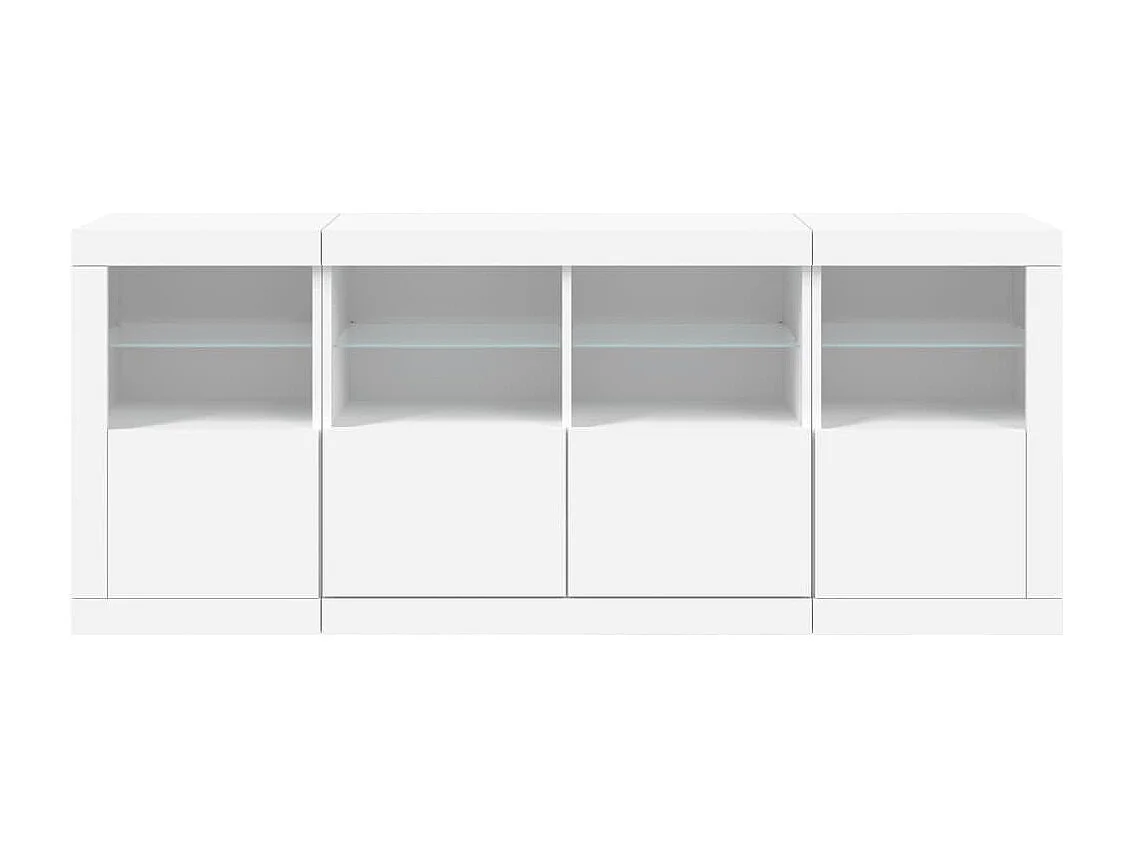 Sideboard mit LED-Leuchten Weiß 163x37x67 cm