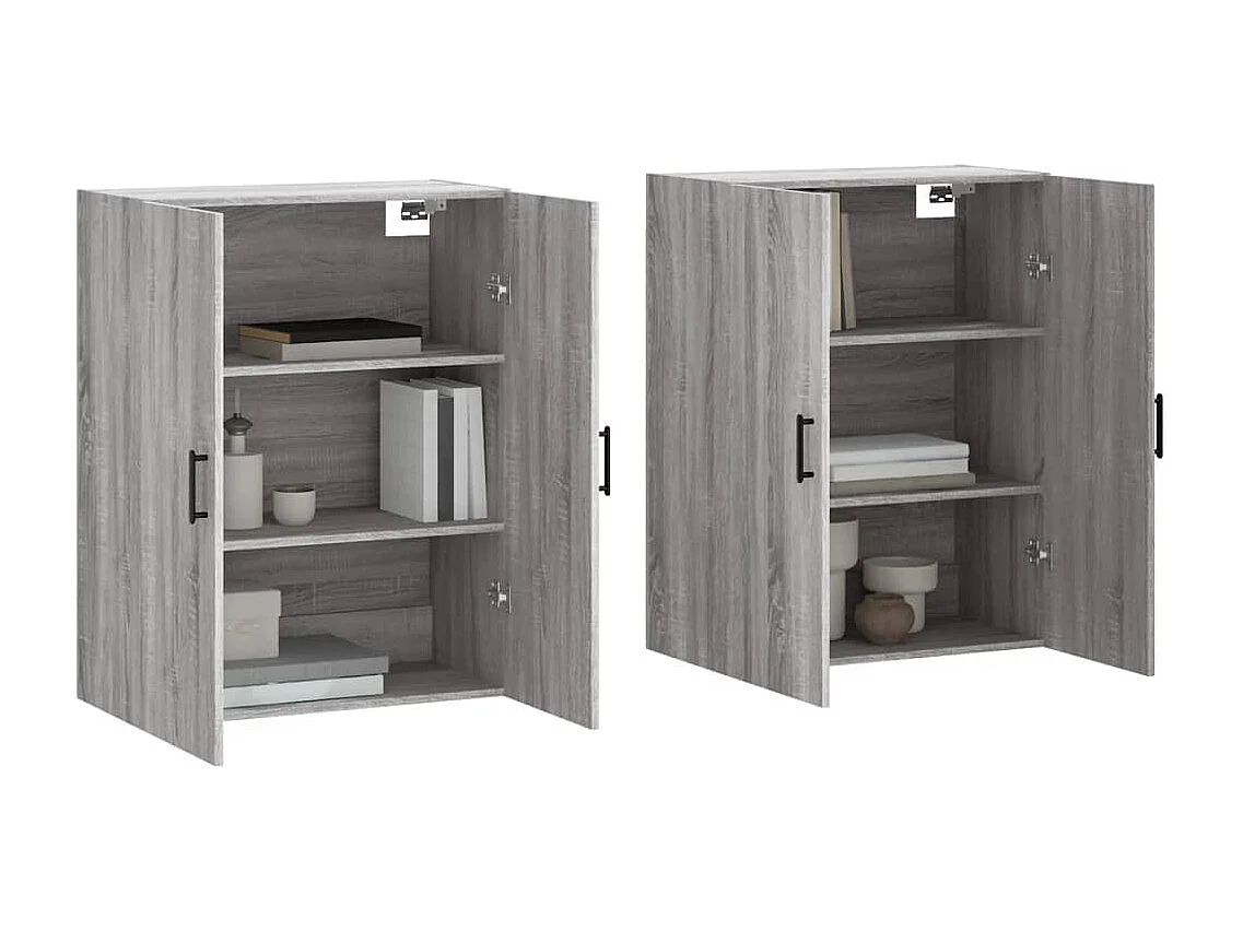 Mobili a Parete 2 pz Grigio Sonoma 69,5x34x90 cm