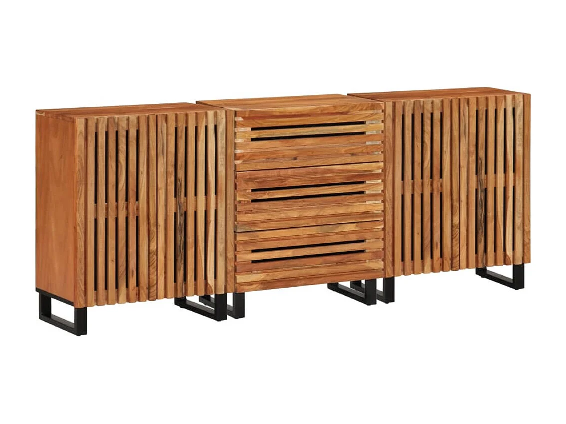 Buffets 3 pcs 60x34x75 cm bois d'acacia massif