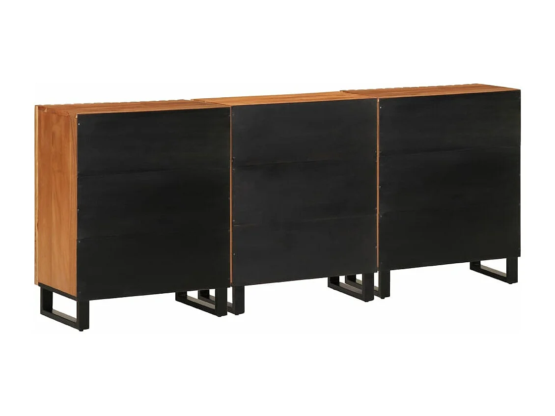 Buffets 3 pcs 60x34x75 cm bois d'acacia massif