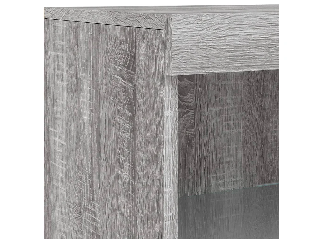 Credenza con Luci LED Grigio Sonoma 181,5x37x100 cm