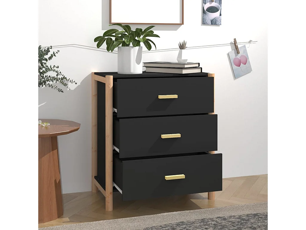 Aparador 62x38x70 cm derivados de madeira preto