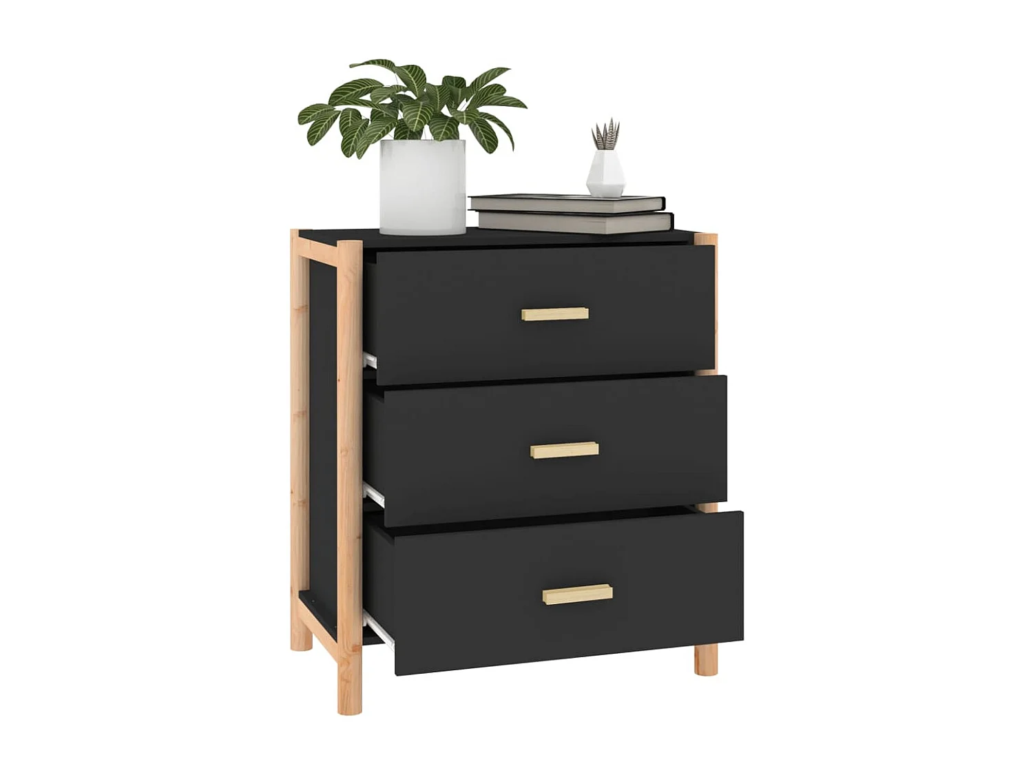 Aparador 62x38x70 cm derivados de madeira preto