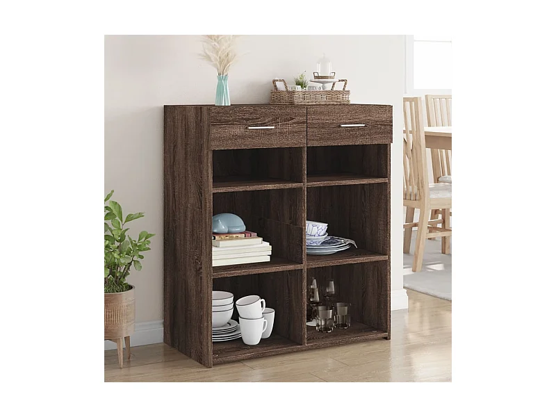 Sideboard Braun Eichen-Optik 80x42,5x93 cm Holzwerkstoff