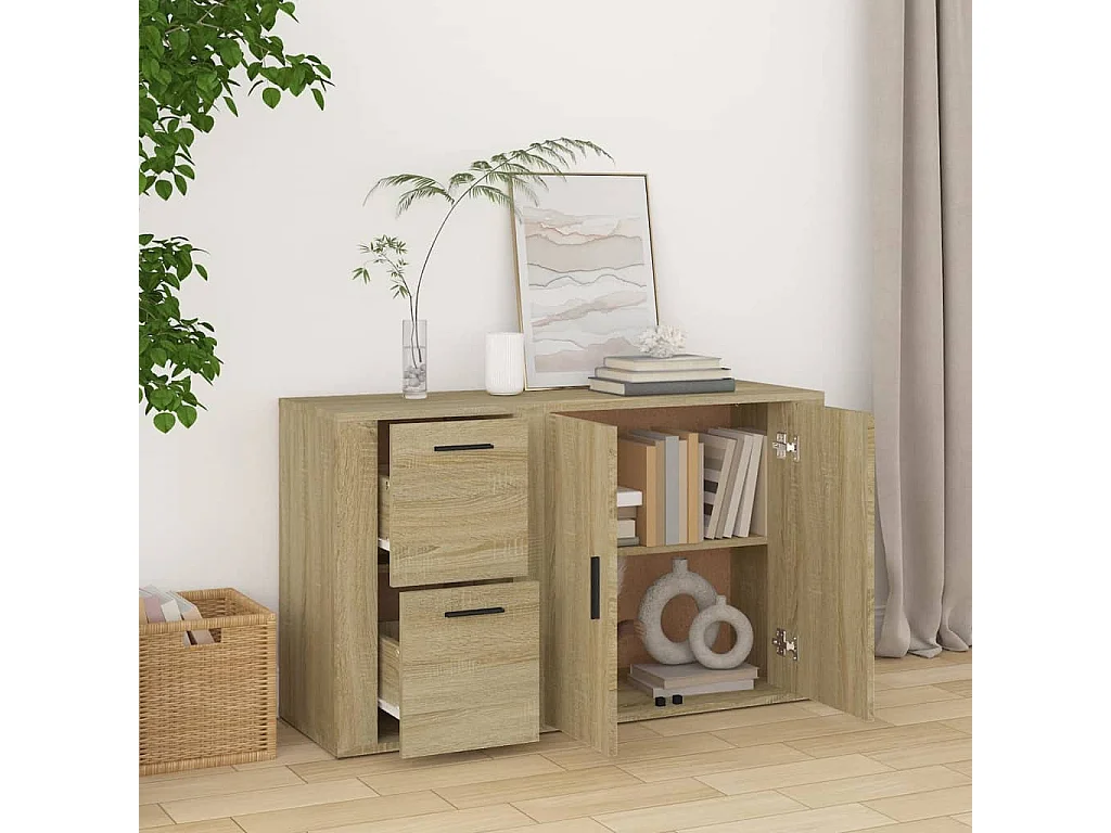 Credenza Rovere Sonoma 100x33x59,5 cm in Legno Multistrato