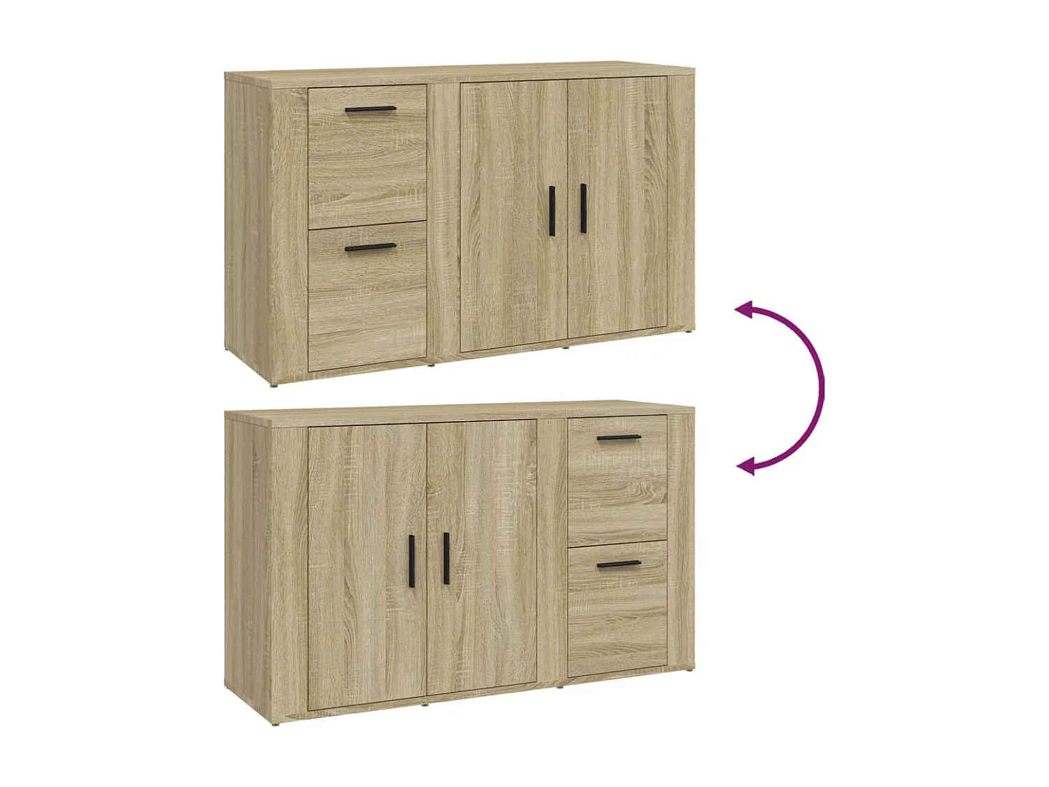 Credenza Rovere Sonoma 100x33x59,5 cm in Legno Multistrato