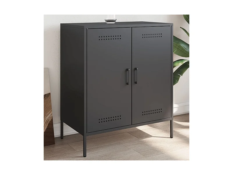 Credenza Nera 68x39x79 cm in Acciaio