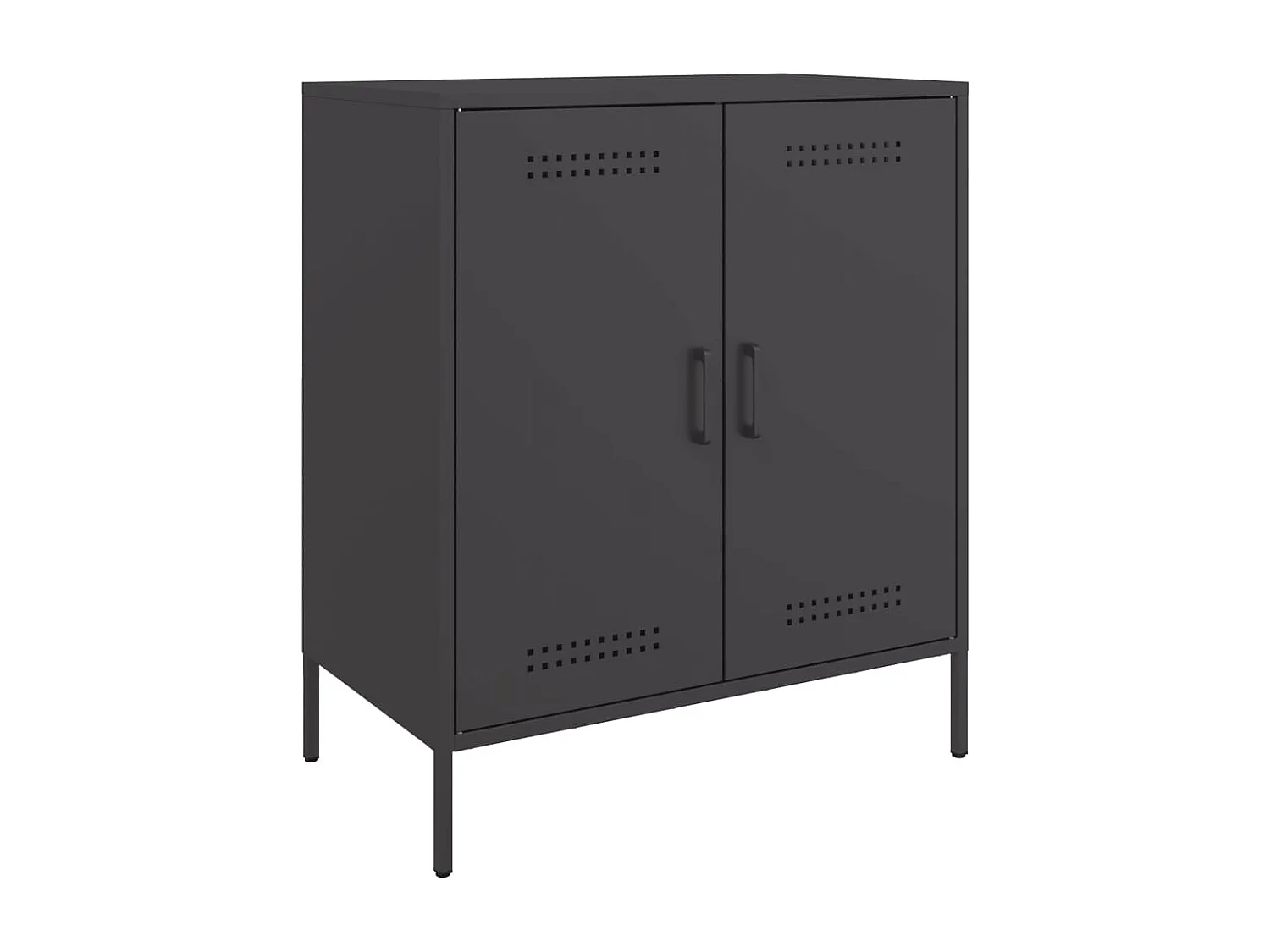 Credenza Nera 68x39x79 cm in Acciaio