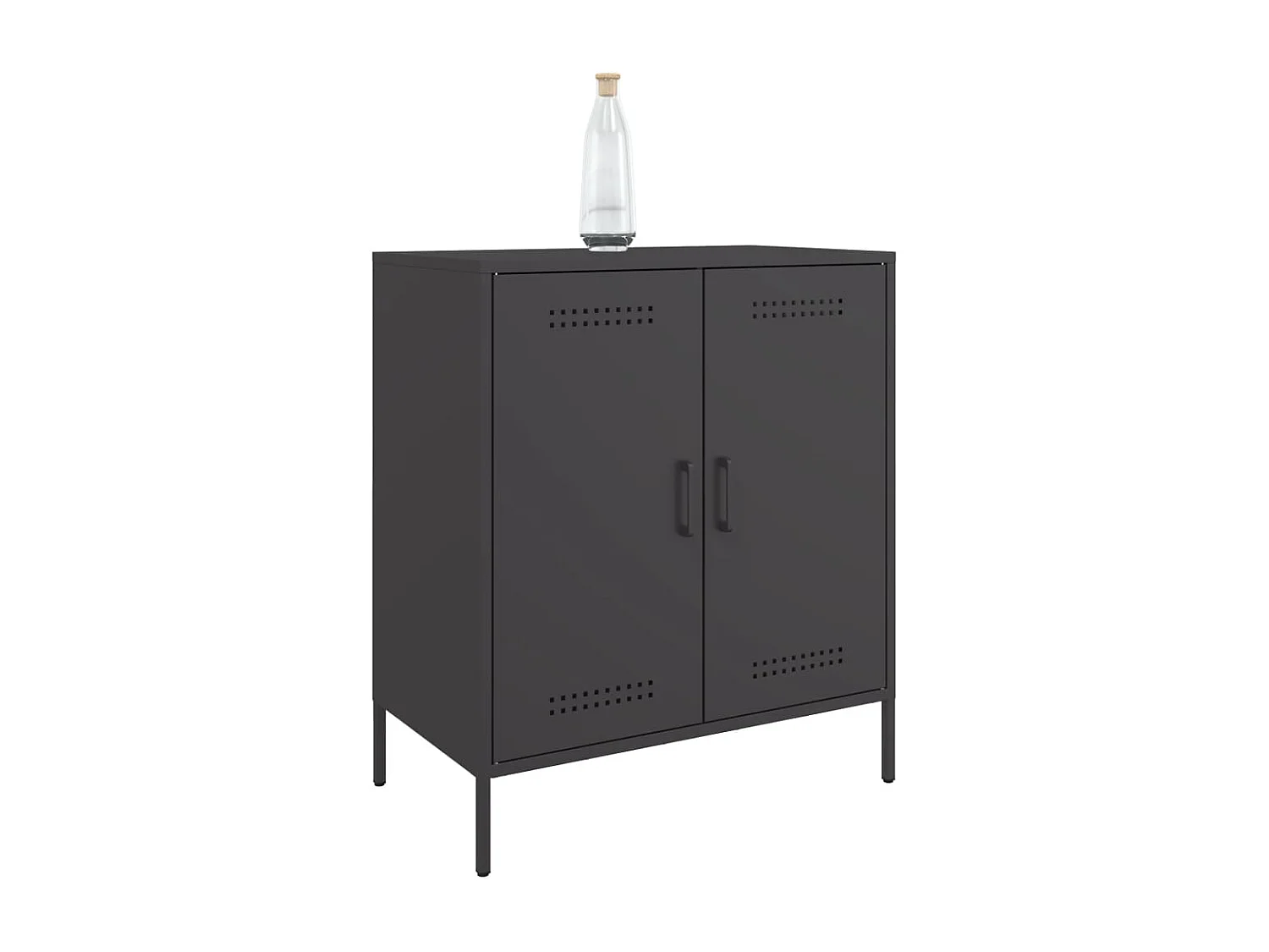 Credenza Nera 68x39x79 cm in Acciaio