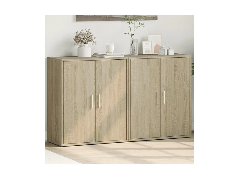 Buffets 2 pcs chêne sonoma 60x31x70 cm bois d'ingénierie