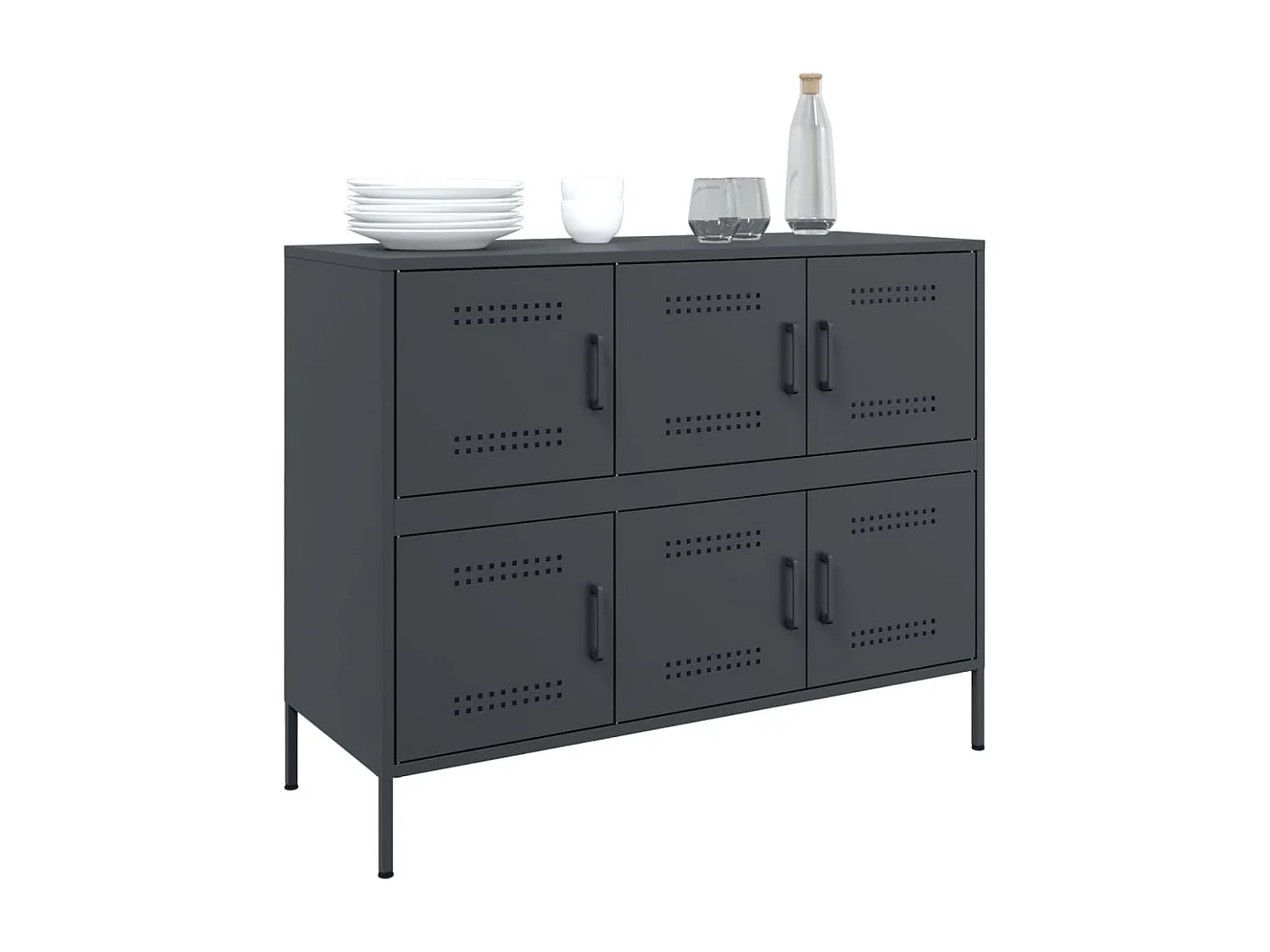 Credenza Antracite 100,5x39x79 cm in Acciaio