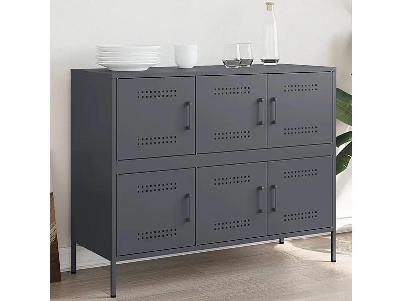 Credenza Antracite 100,5x39x79 cm in Acciaio