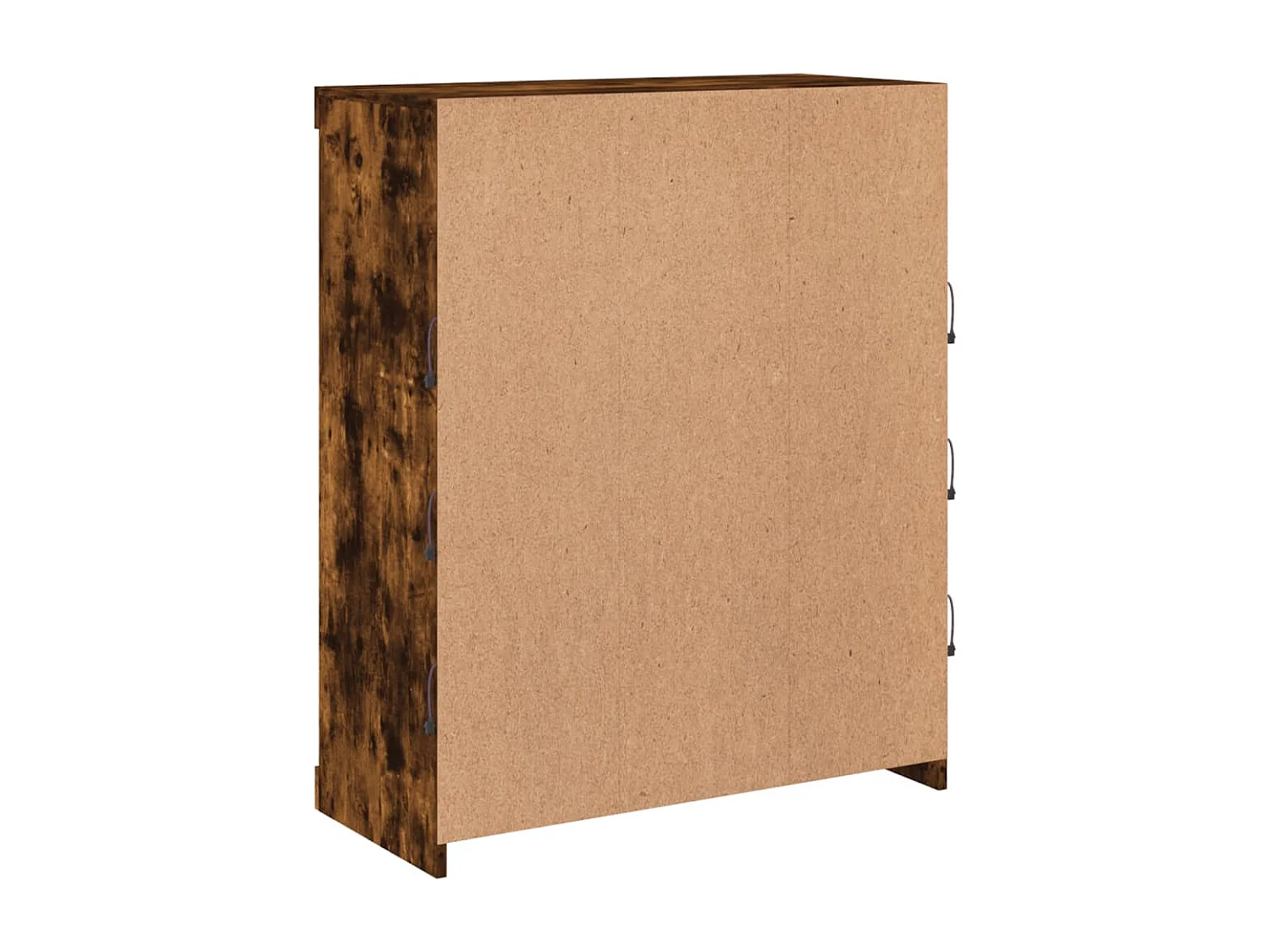 Aparador con luces LED roble ahumado 81x37x100 cm