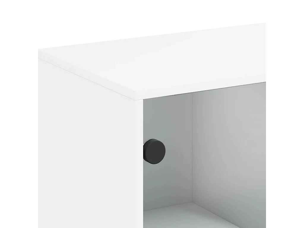 Armoire latérale avec portes en verre blanc 69x37x100 cm