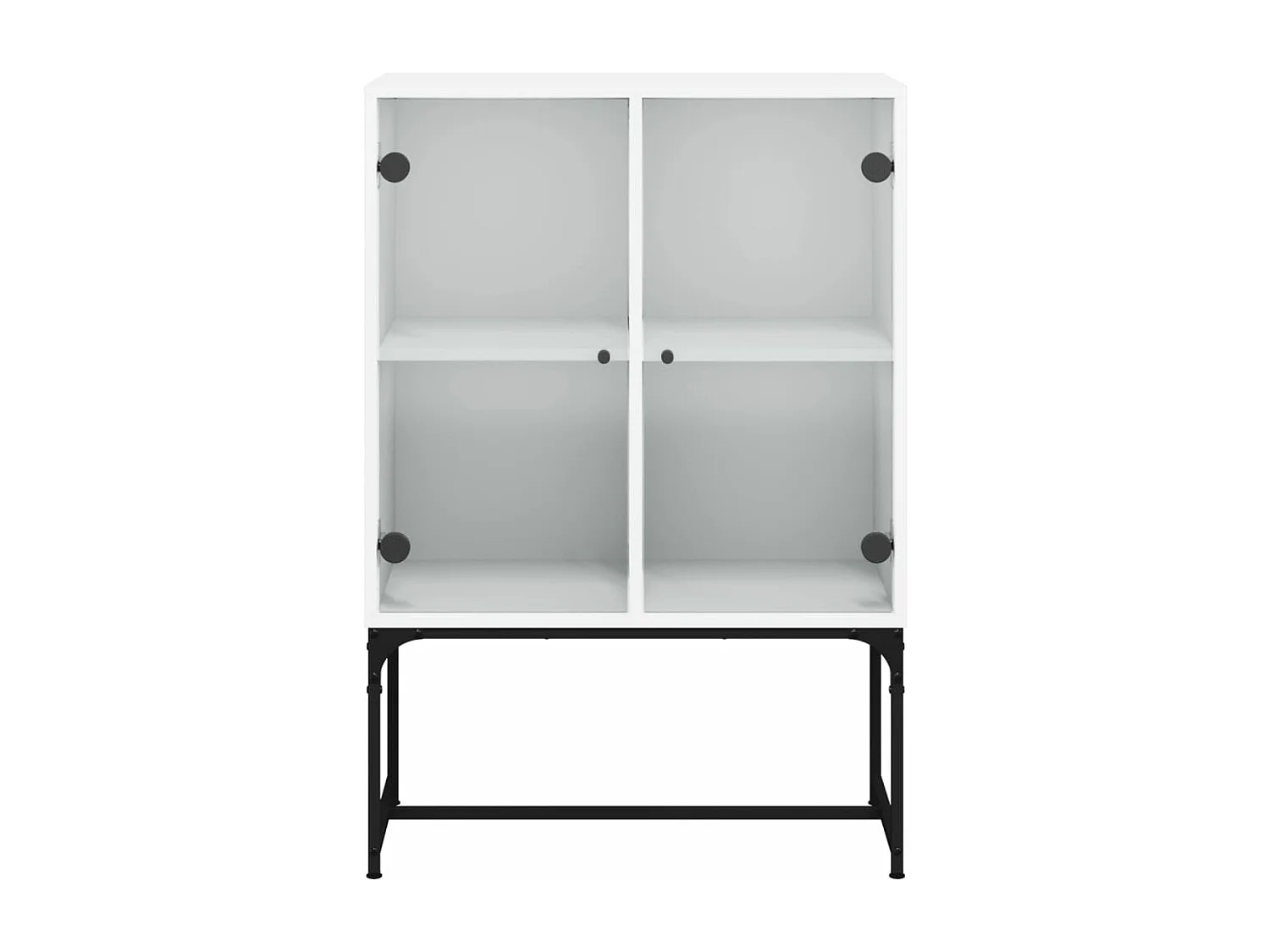 Armoire latérale avec portes en verre blanc 69x37x100 cm