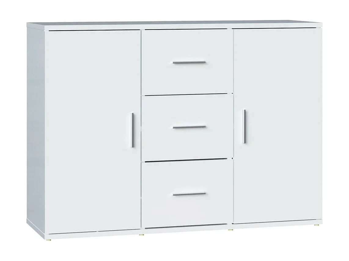 Buffet Blanc brillant 91x29,5x65 cm Bois d'ingénierie