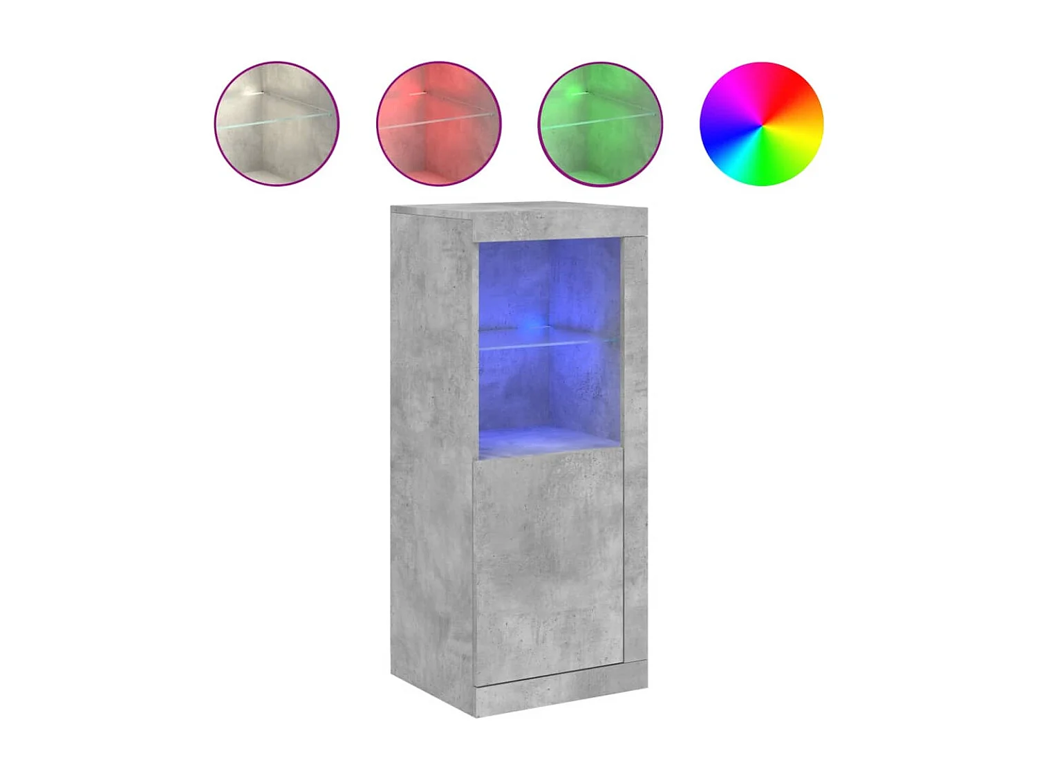 Sideboard mit LED-Leuchten Betongrau 41x37x100 cm