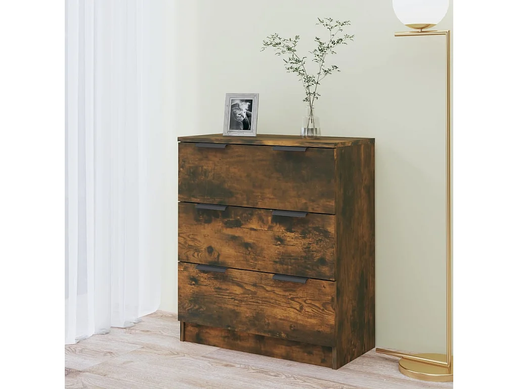 Buffet Chêne fumé 60x30x70 cm Bois d'ingénierie