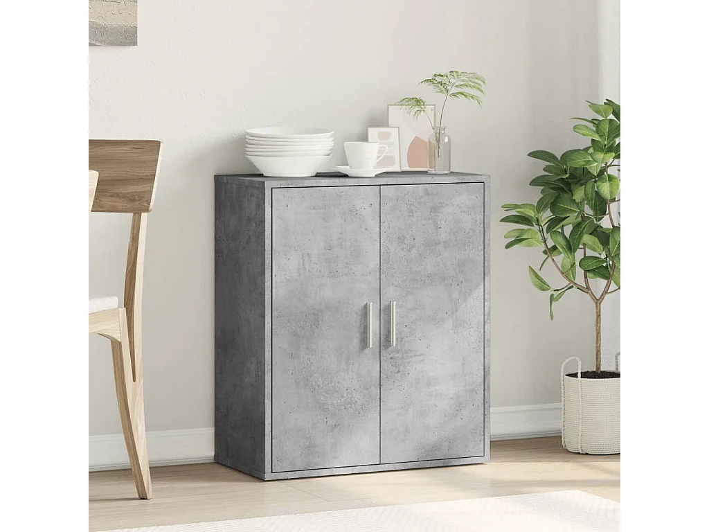 Aparador de madera de ingeniería gris hormigón 79x38x80 cm