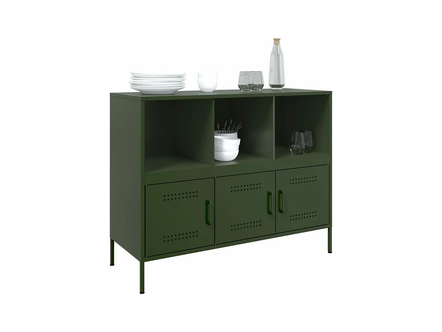 Sideboard Olivgrün 100,5x39x79 cm Stahl