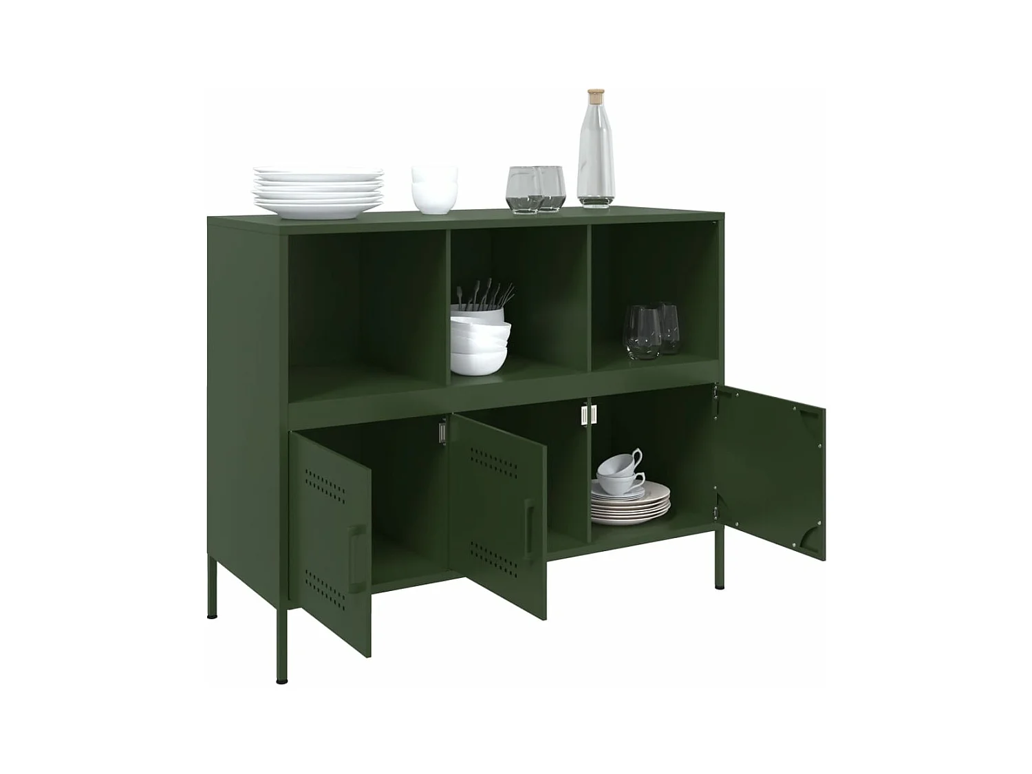 Sideboard Olivgrün 100,5x39x79 cm Stahl