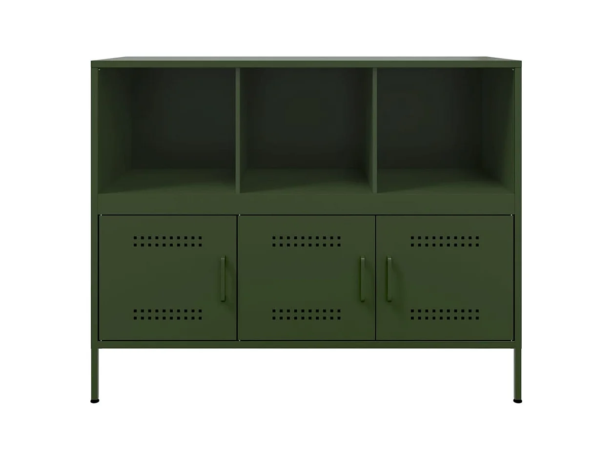 Sideboard Olivgrün 100,5x39x79 cm Stahl