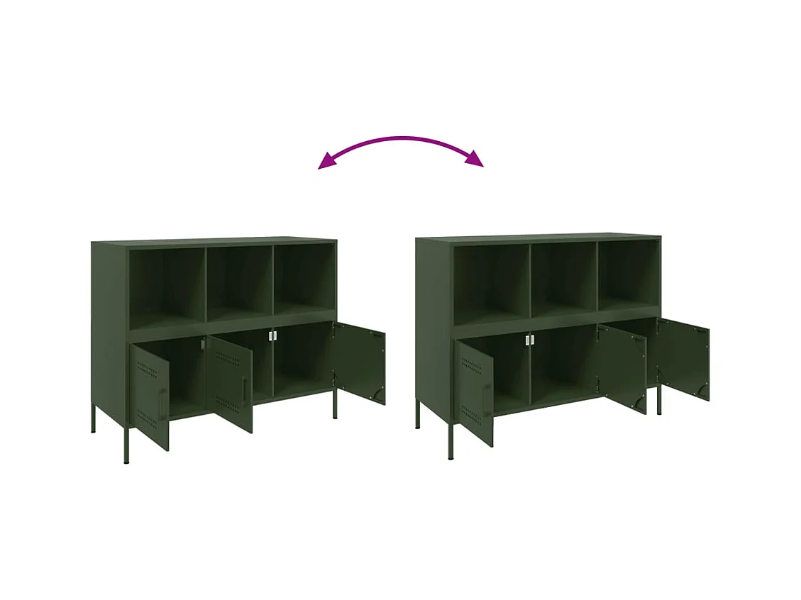 Sideboard Olivgrün 100,5x39x79 cm Stahl
