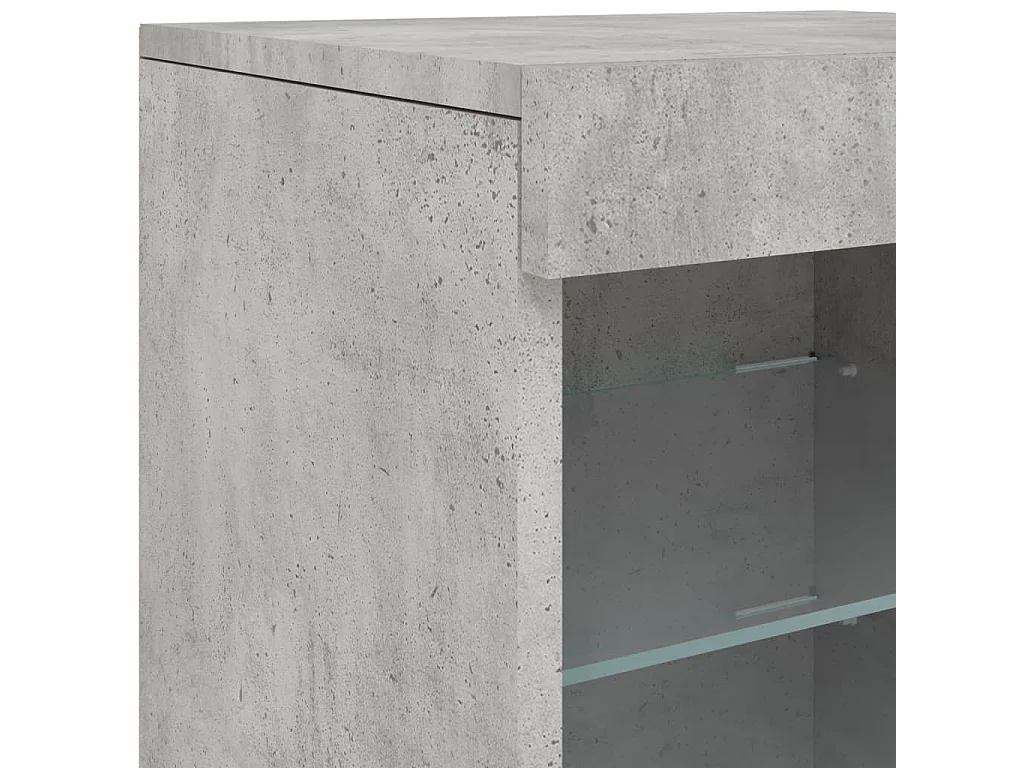 Sideboard mit LED-Leuchten Betongrau 123x37x67 cm