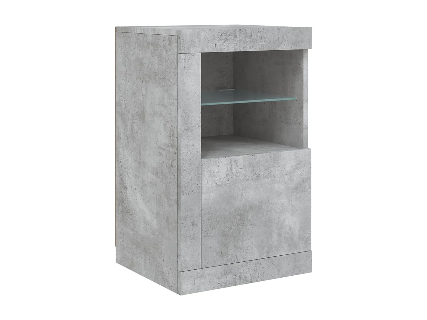 Buffet avec lumières LED gris béton 123x37x67 cm