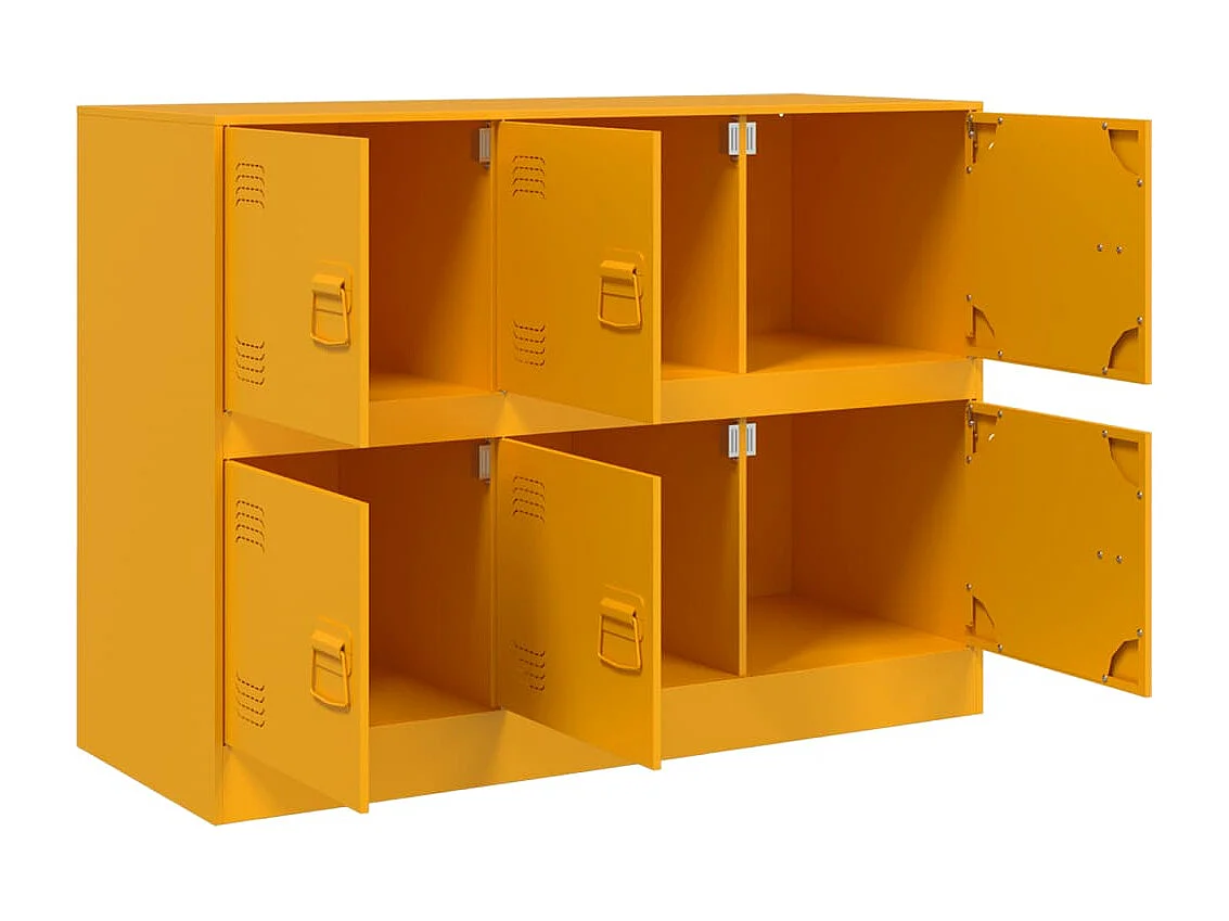 Aparador 99x39x73 cm aço amarelo mostarda