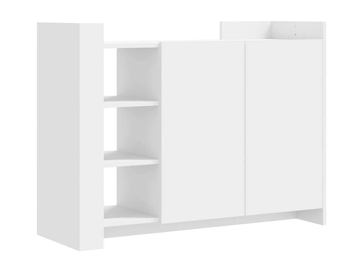 Credenza Bianca 100x35x75 cm in Legno Multistrato