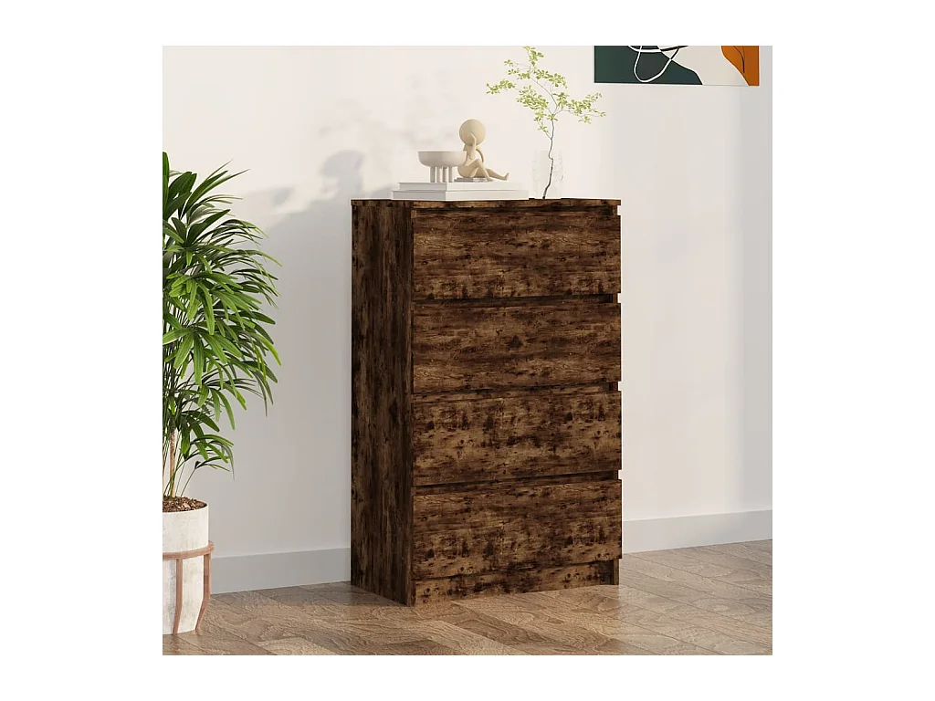 Credenza Rovere Fumo 60x35x98,5 cm in Legno Multistrato