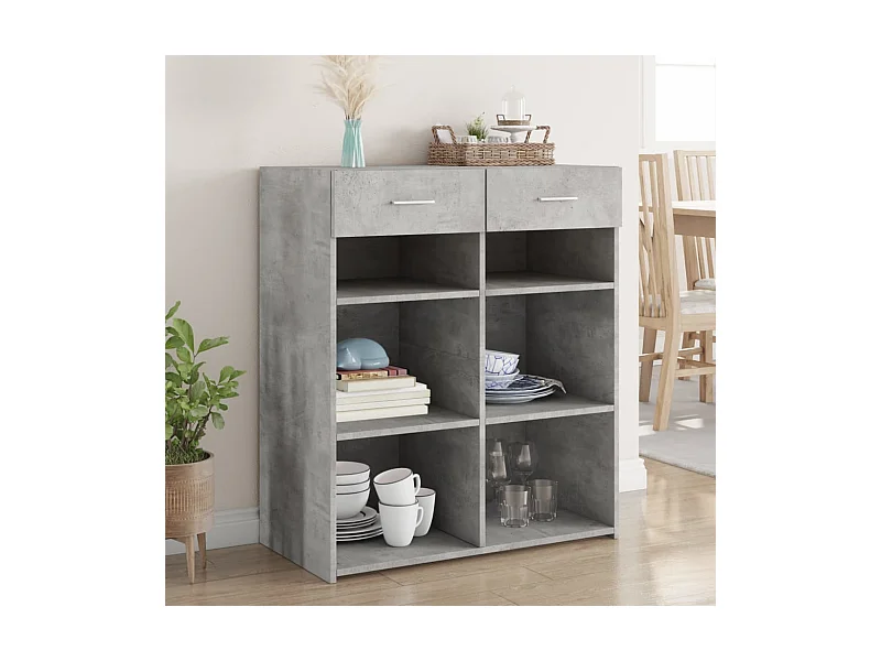 Sideboard Betongrau 80x42,5x93 cm Holzwerkstoff