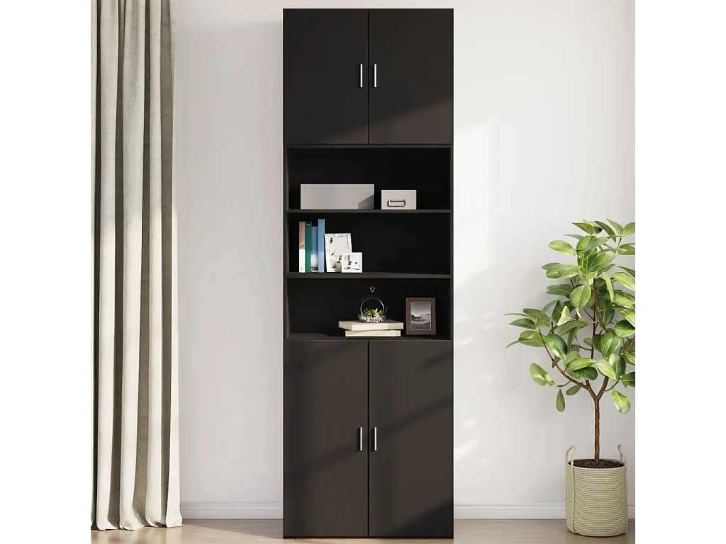 Armoire murale noir 80x42,5x64 cm bois d'ingénierie