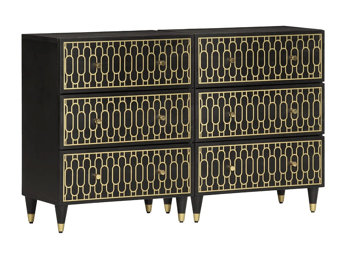 Móveis de apoio 2 pcs 60x33x75 cm madeira de mangueira maciça