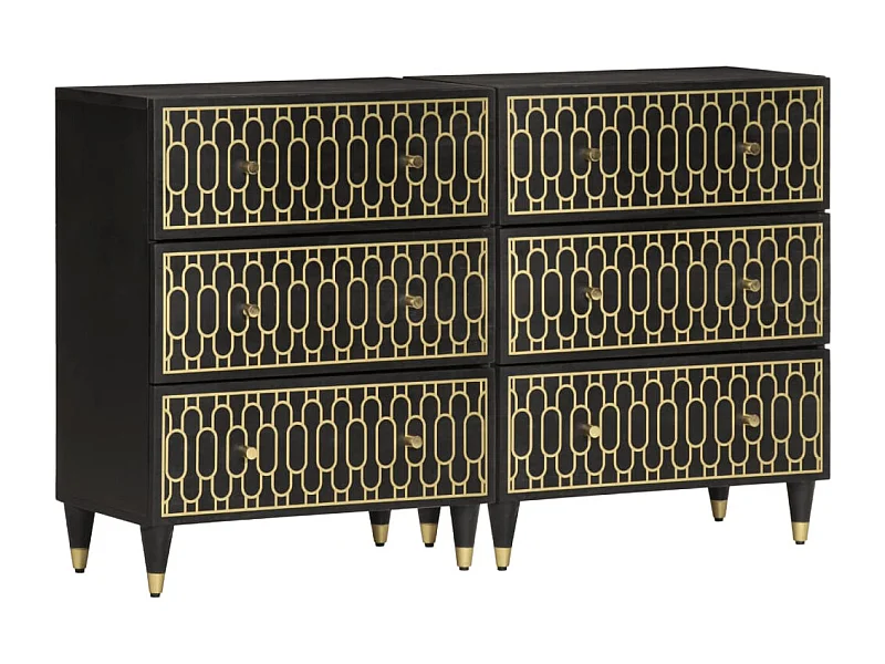 Móveis de apoio 2 pcs 60x33x75 cm madeira de mangueira maciça