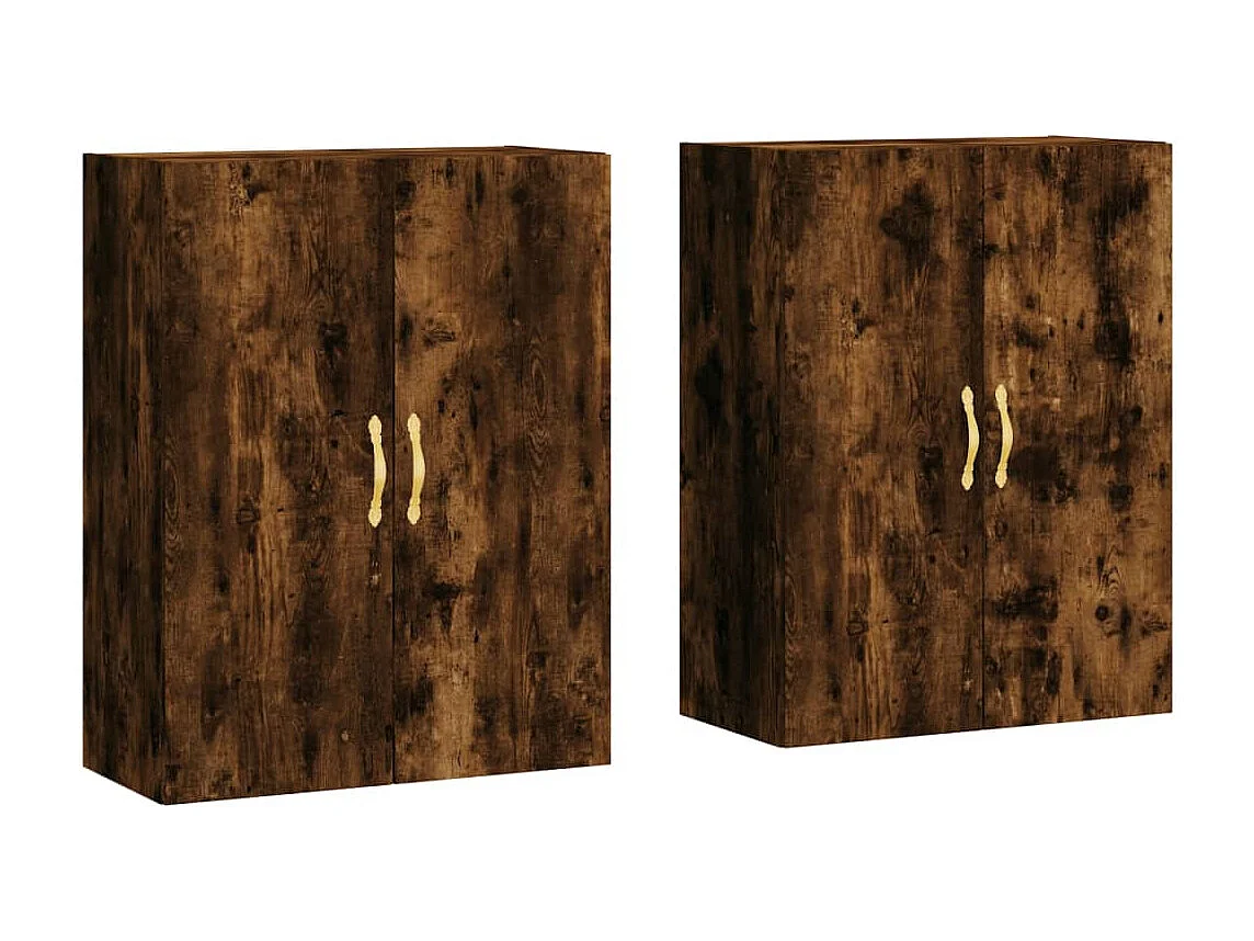 Mobili a Parete 2 pz Rovere Fumo 69,5x34x90 cm